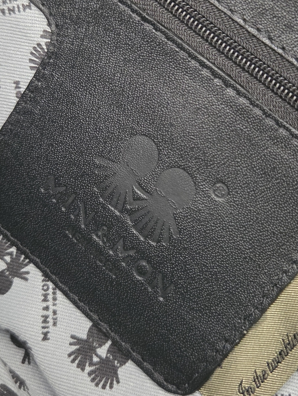 NEW MIN & MON HAROLD FANNY PACK BAG BLACK LEATHER - PIGEONISTA EMBROIDERY - Picture 9 of 9